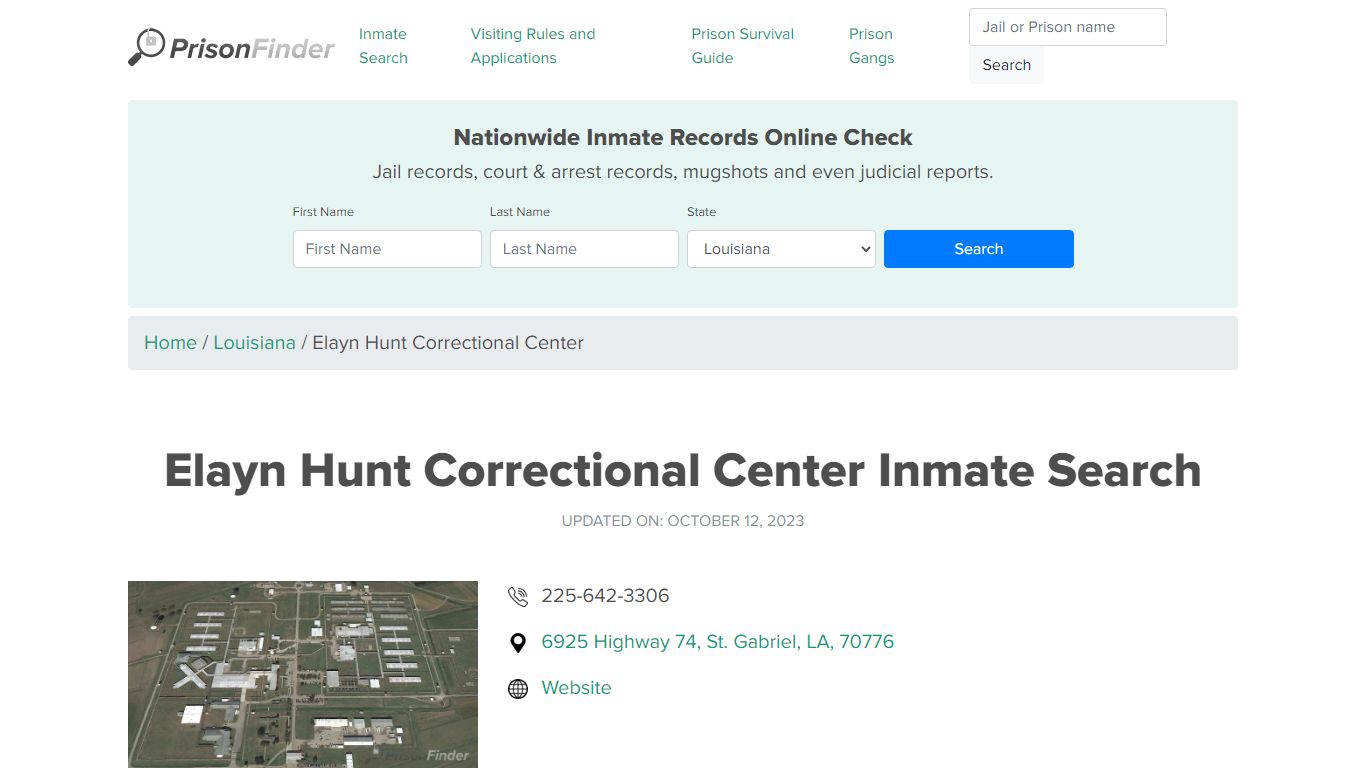 Elayn Hunt Correctional Center Inmate Search, Mugshots , Visitation ...