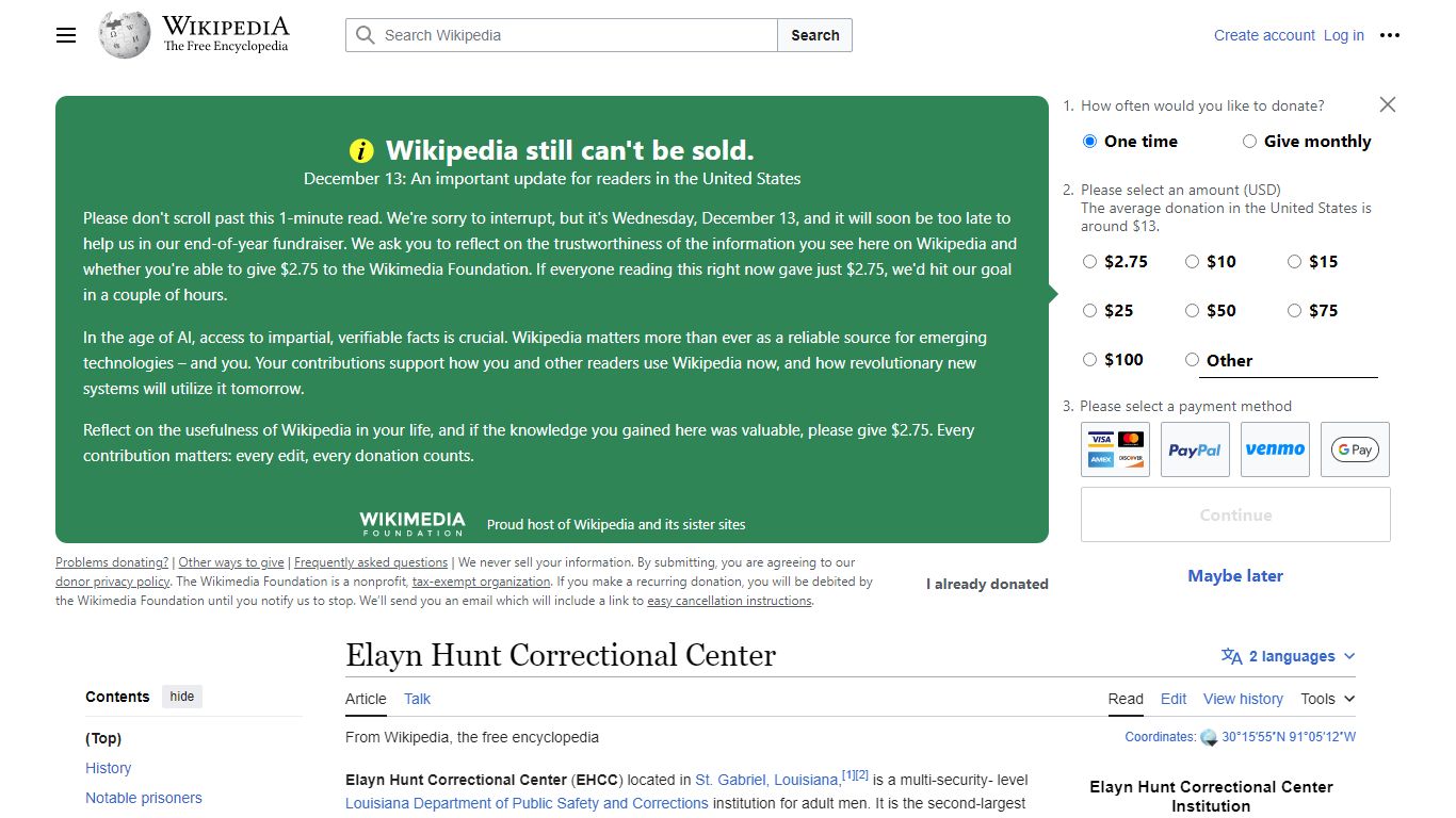 Elayn Hunt Correctional Center - Wikipedia
